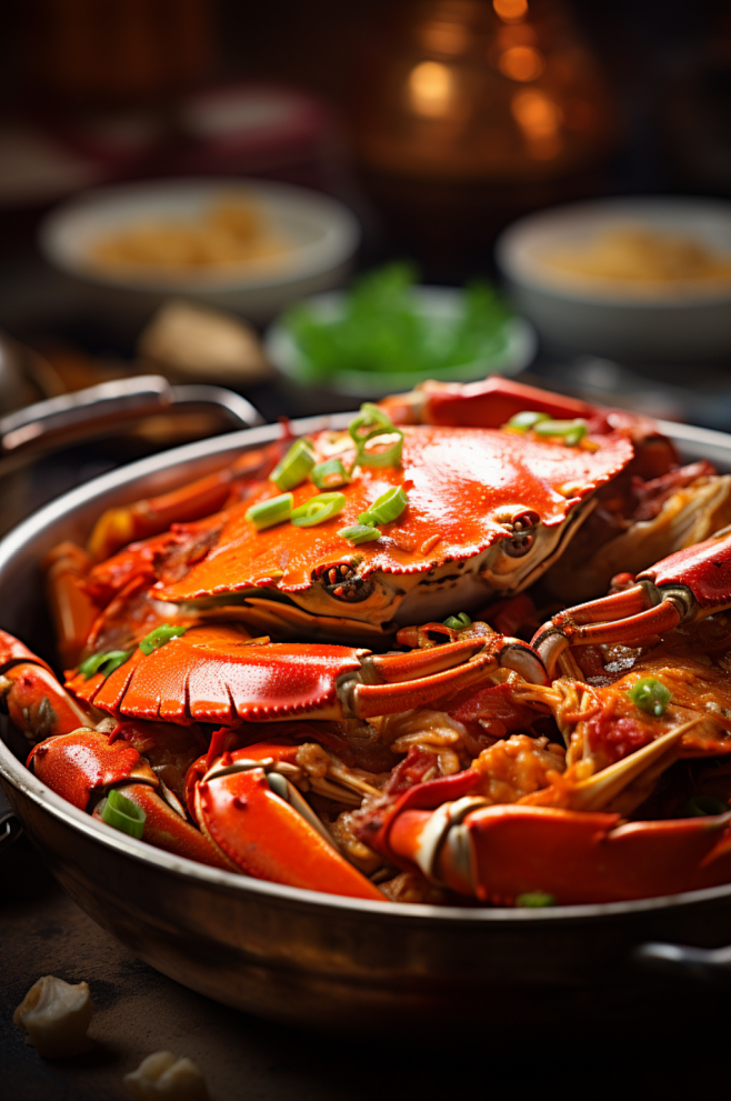 数字艺术食物餐饮美食香辣蟹创意摄影图片-...