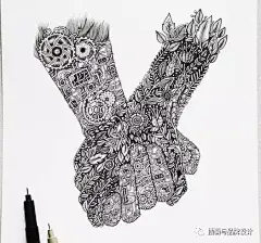 I&amp;B手绘丨超精美华丽的黑白手绘，碉堡了！这才是我的追求啊