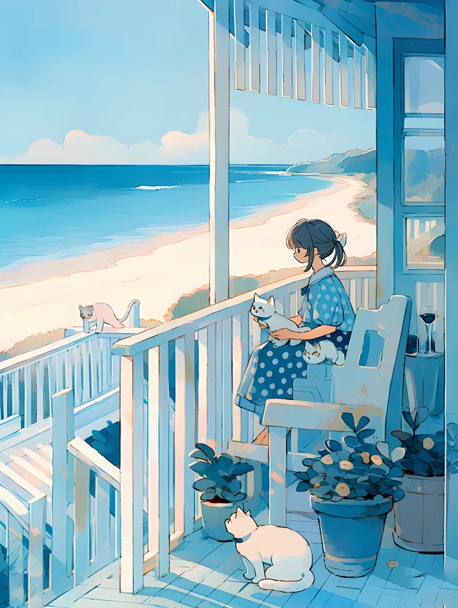 治愈系壁纸内的花瓣采集图片-尘曦治愈插画