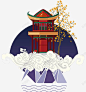 卡通楼阁 创意素材