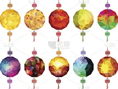中国的多边形灯笼。中国新年和中秋节