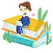 摄图网_401329206_坐在书本上复习的女孩（非企业商用）