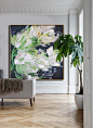 CZ Art Design - Hand painted oversized Abstract Flower Oil Painting on canvas, Floral art. @CelineZiangArt