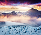 美丽的冬季雪山风景高清摄影图片