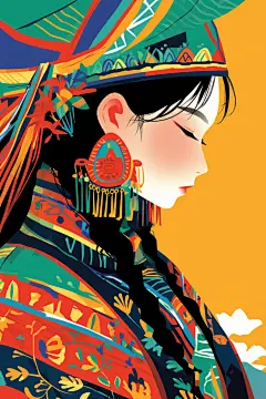 东方人物图片插画