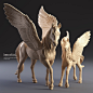 Pegasus with Foal, Anna Schmelzer : The Pegasus Toy model is another commissioned piece I did. Its a model I sculpted for the Bayala world. I decided to wait until the foal finally hit the shops. Now the family is almost complete. Its rendered in Modo usi
