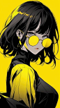 An Anime Girl in Yellow with Sunglasses, 27 Best Premium Graphics on Freepik (5)