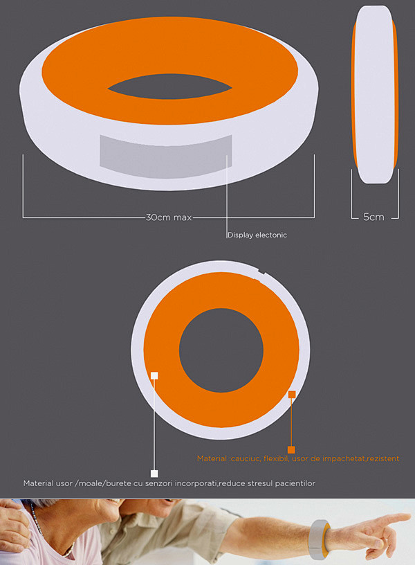 老年人专用健康监测手镯设计::设计路上:...