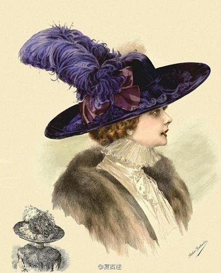 19世纪初期的欧洲名媛们佩戴的帽子，大多...