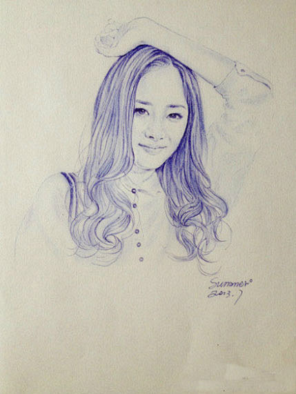 夏敏玄素描作品之电影《小时代》中的人物素.