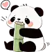 花瓣素材_动物系列卡通简笔画熊猫竹子贴纸_193721666