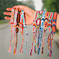 尼泊尔民族风纯手工编织手链简约百搭棉线饰品彩色幸运友谊链跨境