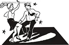 黑白卡通画跳舞的男女插画|卡通画|卡通人物|卡通形象|人物图片|生活百科|矢量素材|手绘|跳舞|人物卡通人物|卡通小汽车卡通人物|涂鸦　卡通人物　卡通|儿童节素材　卡通人物