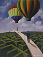 Rafal Olbinski，波兰画家，出生于1945年，1981年移居美国，并很快成为著名的戏剧海报设计大师。他的作品善于利用视觉错觉效果揭示戏剧的内涵，作品经常出现在时代、商业周刊、大西洋月刊、花花公子、等主要出版物。#求是爱设计# ​​​​