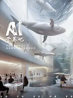 元宇宙餐厅 简介： AIGC数字艺术家 AI 创造独特艺术，分享创意与灵感 版权登记 禁商用 一个建筑的内部渲染图，天花板上漂浮着大型鲸鱼和海豚雕塑，人们坐在下面的桌子旁，抬头看着它们，呈现出各种艺术家的风格 #midjourney #midjourney关键词 #midjourney教程 #艺术设计 #审美积累 #设计灵感 #Ai绘画 #创意画 #Ai关键词 #AIGC #数字艺术 #壁纸 #艺术 #生活美学 #搞的就是艺术#元宇宙 #赛博朋克#3D建模#Ai绘画 #赛博朋克拍照 #赛博朋克风写真 #A