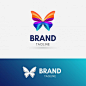 Butterfly Ribbon Logo Premium Vector