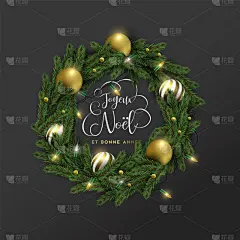 法国,装饰品,贺卡,新年前夕,花环,季节,三维图形,黑色,黄金