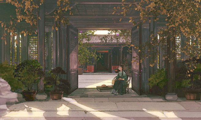 秋天的小院子最适合花呆 ​​​​