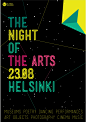 THE NIGHT OF THE ARTS festival : Identity system for the annual festival in Helsinki "The night of the arts".Diploma project, 2012.Semifinalist in Adobe Design Achievement Awards 2013.