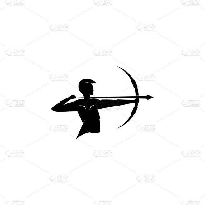 箭头射箭图标矢量插图徽标模板设计