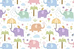 可爱大象矢量无缝背景元素Elephants_seamless_patterns_clipart_985196-设计元素-美工云(meigongyun.com)