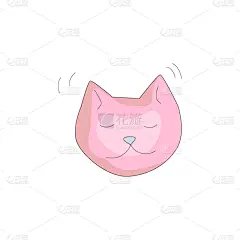 粉色,猫,乐趣,动画片,可爱的,飘然,自然美,小的,动物,品牌名称
