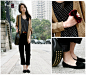 Diy Bow, Cotton On Slippers, Muji Pants, American Apparel Cardigan