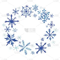 冬季圣诞花环-雪花在水彩-在向量