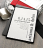 Urban Elegance - Modern Wedding Invitations, Elegant, Black and White, City Chic, Urban, Red  - Sample. $4.50, via Etsy.