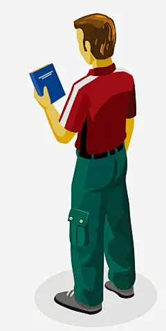 看书男生矢量图免抠素材_新图网 https://ixintu.com 男生 看书男生 矢量人物站姿 矢量男生 矢量图