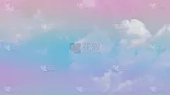抽象的美，柔和的粉色，甜美的粉彩，天空中蓬松的云彩。多色彩虹图像。抽象幻想成长甜光