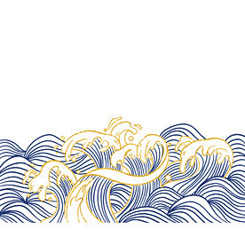 海浪纹 中国风元素 手绘浪花 