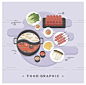 手绘餐饮美食料理汉堡甜品寿司火锅烤串AI海报插画设计矢量图素材-淘宝网