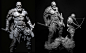 God of War Maquettes, Raf Grassetti : Some of the early work i did for the game when we were in pre production. The first statue was the first thing i did when i joined the project to work with the creative director, that piece helped drive the new look f
