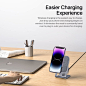 Amazon.com: Intoval 快速无线充电器支架,适用于 iPhone 14/14 Pro/14 Pro Max/13/12/SE/11/XS/XR/X 三星 Galaxy S22/S21/S20/S10/S9/S8/Note 20 Ultra/10/9 和 其他无线 C 充电电话(Y3,灰色) : 手机和配件