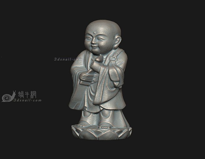 小和尚-站立，3d打印模型，佛像3d模型...