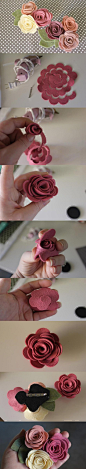 简单易做的不织布玫瑰花手工