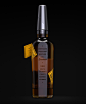 威士忌标签设计 3D 瓶子设计