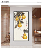 中式五福临门玄关装饰画入户进门墙画寓意好走廊过道葫芦招财挂画-淘宝网