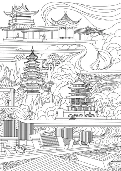 文创类建筑国风插画-古田路9号-品牌创意/版权保护平台