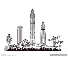 深圳地标建筑广东深圳城市剪影