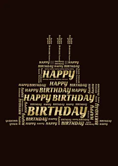 Simple Text Cake Pattern  Birthday card