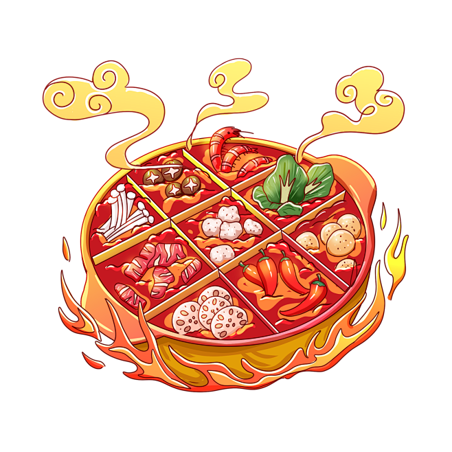 千库网_美食火锅九宫格_元素编号1290...