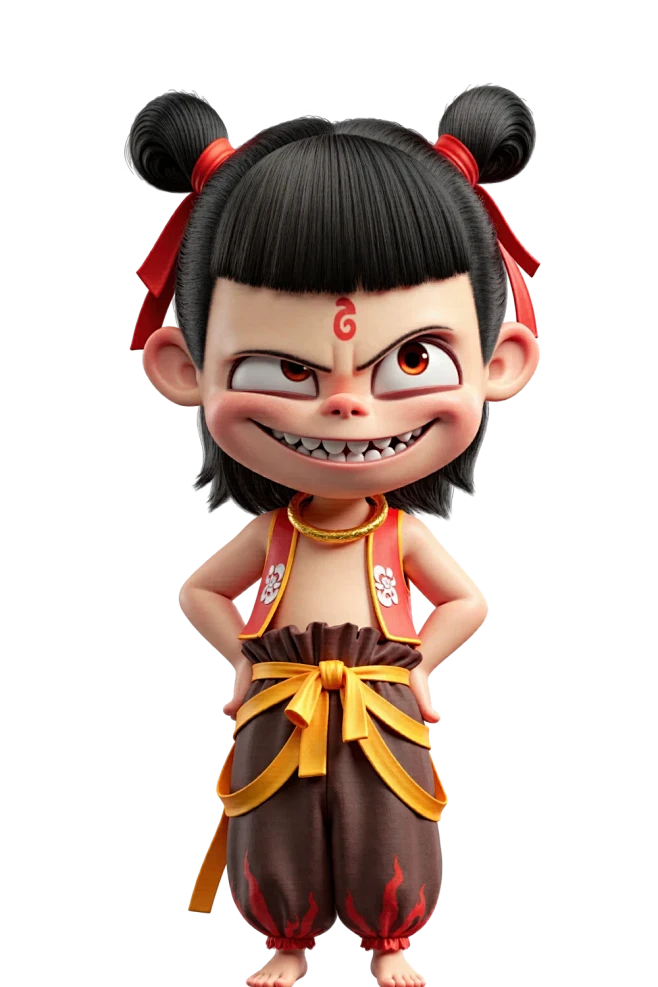 哪吒魔童闹海哪吒敖丙Q版立牌卡通全身印花热转印高清PNG免抠素材(39)-花瓣网