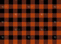 橙色伐木工水牛格子无缝图案