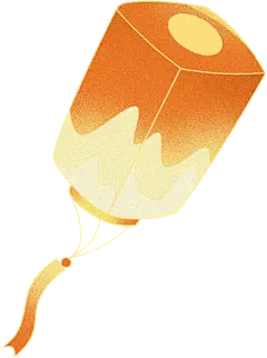 线描手绘卡通插画中秋节灯笼