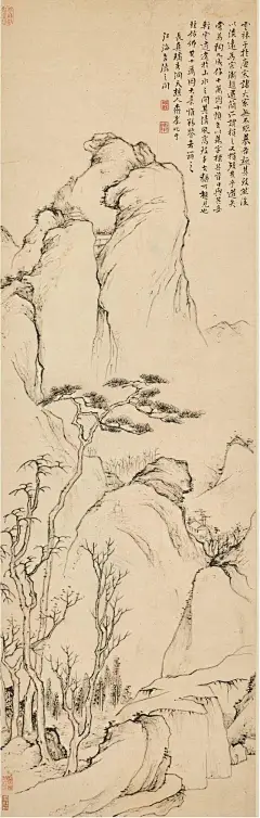 　弘仁（1610年—1663年），俗姓江，名韬，字六奇，出家后释名弘仁，号渐江学人，又号无智、梅花古衲，安徽歙县人，与石涛、八大、髡残合称“清初四僧”，与石涛、梅清同成为“黄山画派”的代表人物。 (4)