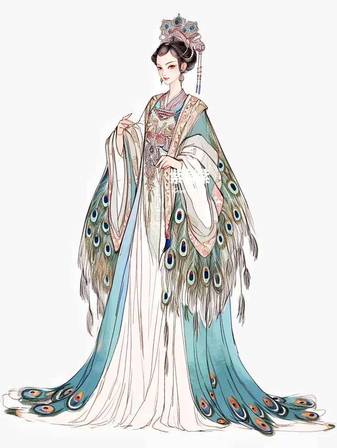 古风古装仙女妆造 | 孔雀公主汉元素古装-花瓣网