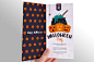 Halloween Flyer Design : Halloween Flyer template. Scary party invitation with Halloween motives