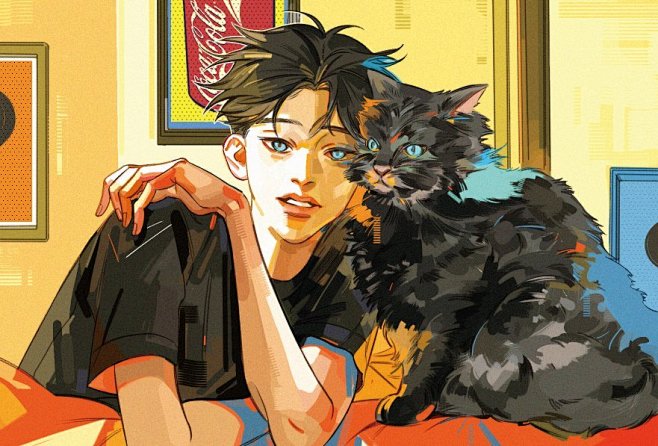 一位个人风格强烈的韩国插画师：랙。他作品...